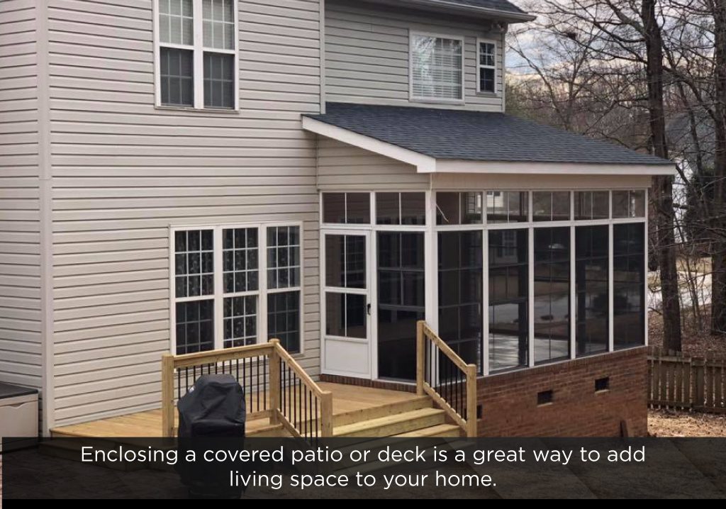 A covered deck or patio is a great way to add living space to your home