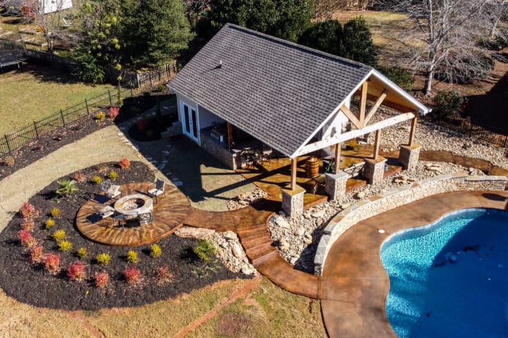Custom Outdoor Kitchen & Pool House – Simpsonville, SC
