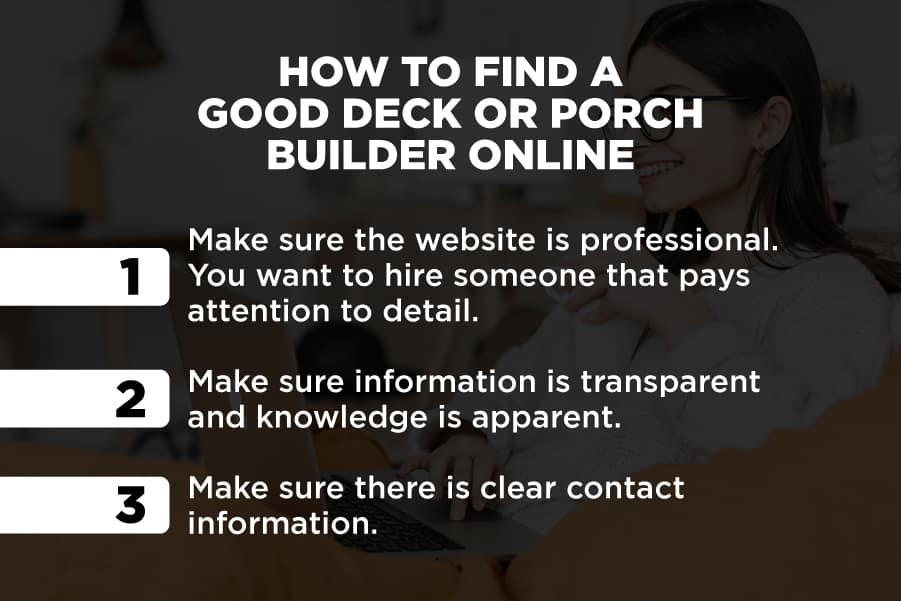 How to find a good deck or porch builder online