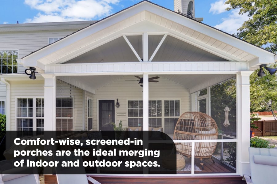 comfort wise screened in porches are the best outdoor spaces