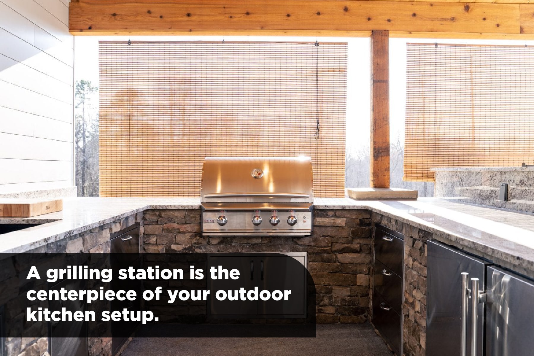 grilling station in outdoor kitchen
