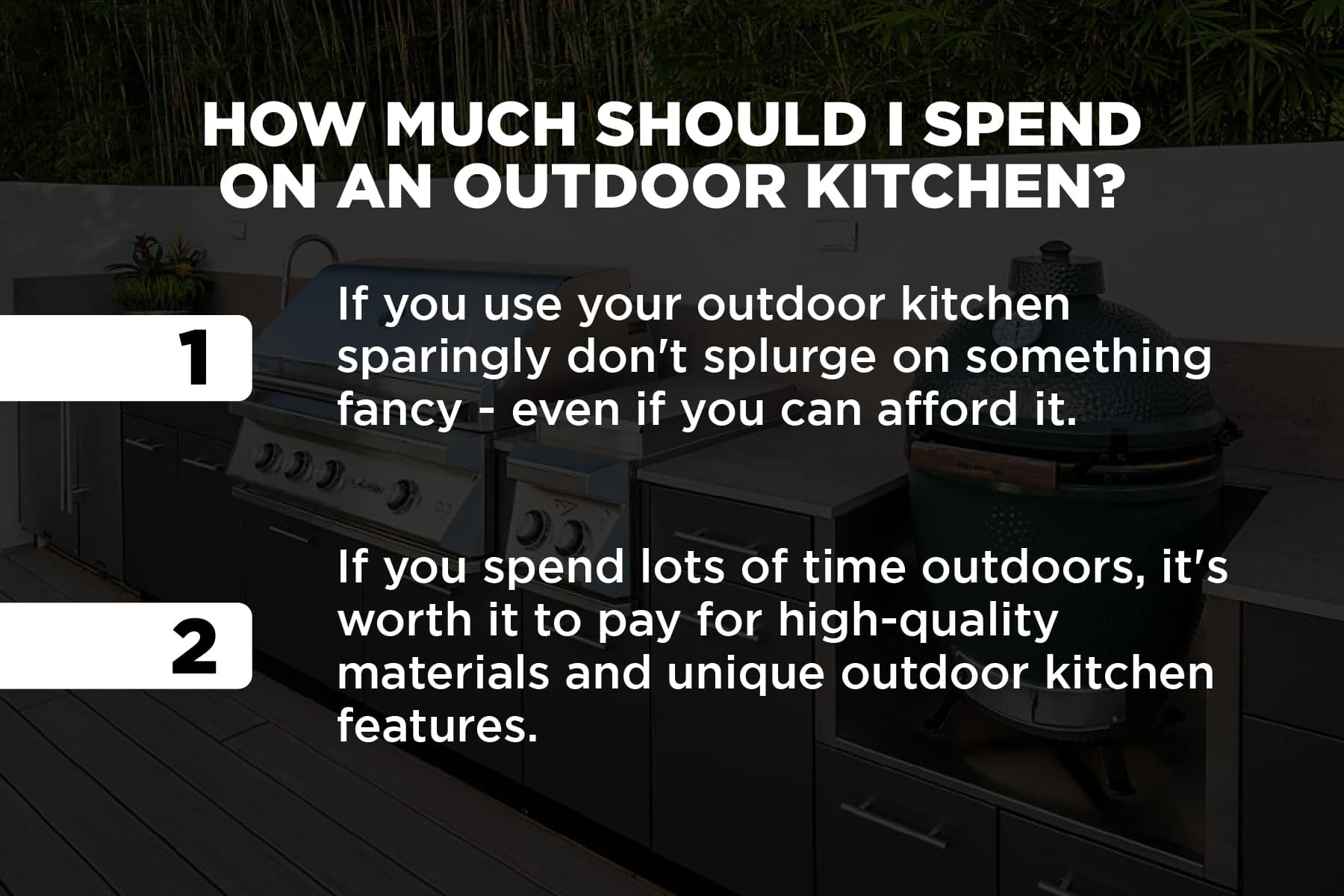 how much should I spend on an outdoor kitchen