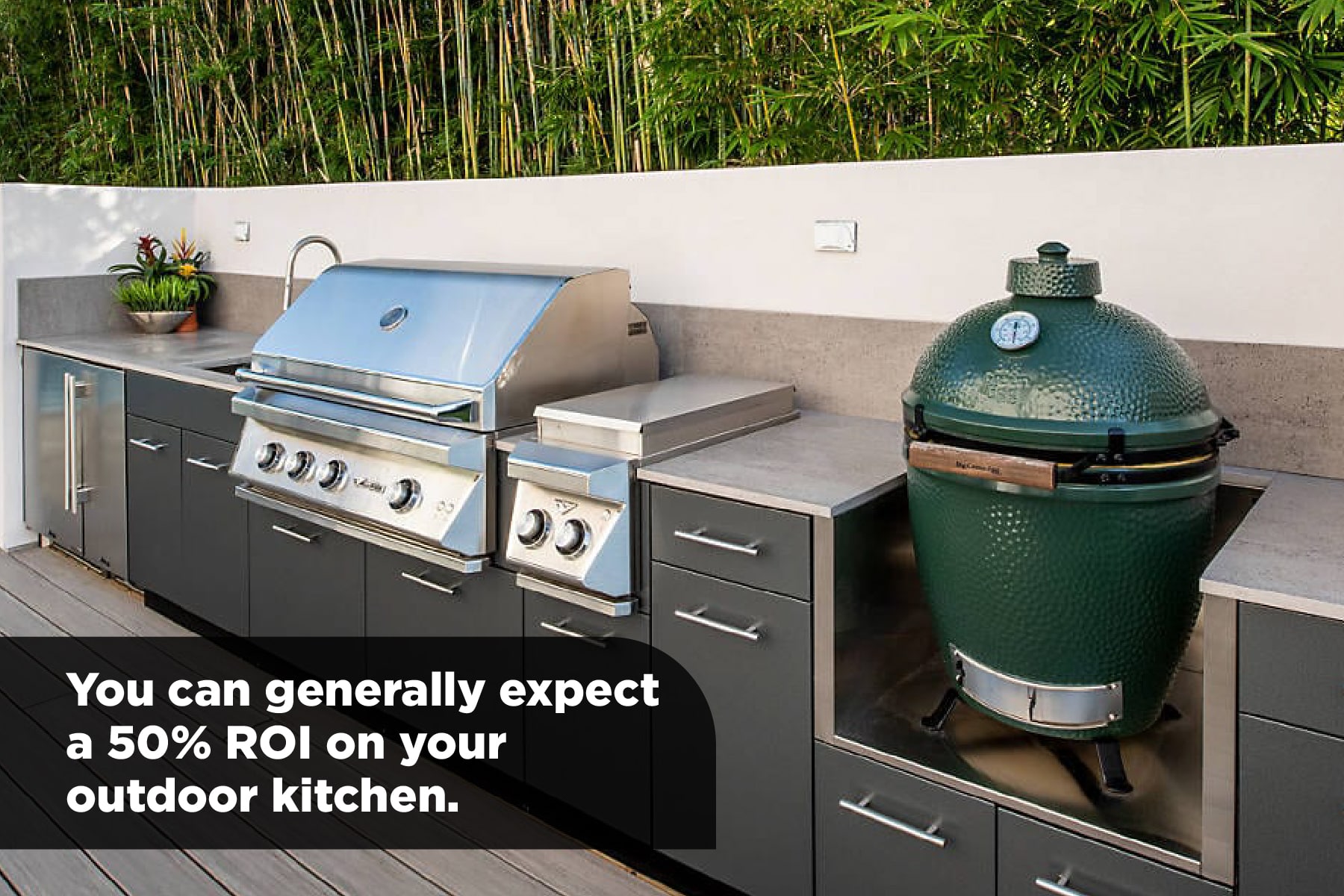 you can get a good ROI on outdoor kitchens