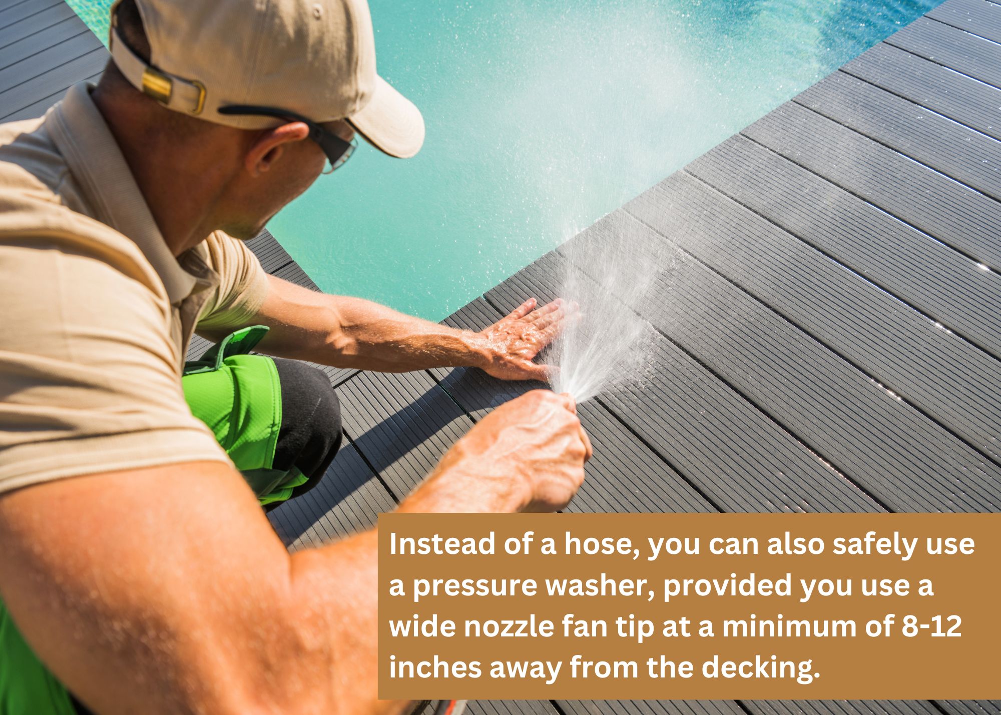 Cleaning composite decking