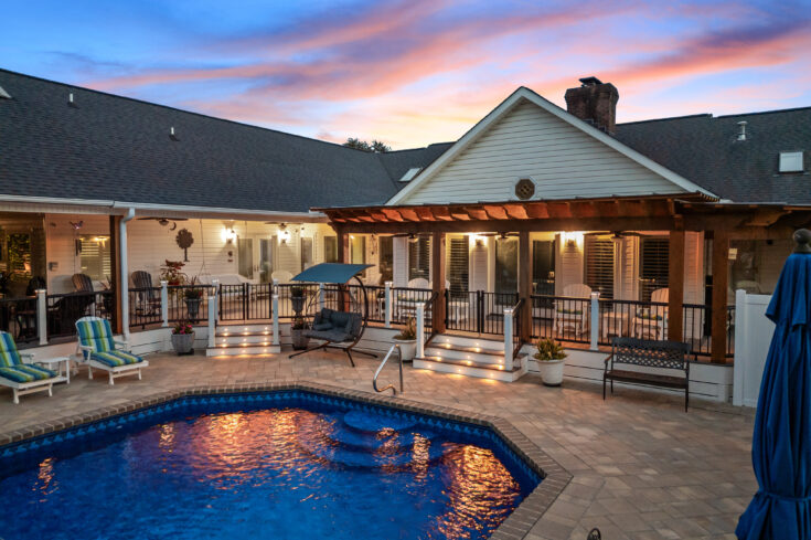 Elevated Sophisticated Outdoor Living Deck, and Quality Outdoor Kitchen in Taylors, SC